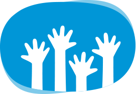 hands in the air cartoon style icon